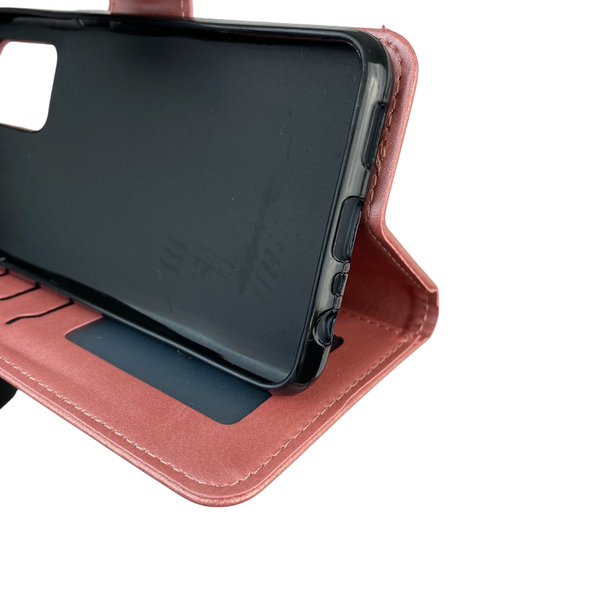 Чехол-книжка для телефона OPPO A74 (4G) кожанная с магнитной застежкой на оппо а74 4г розовая 0025267 фото