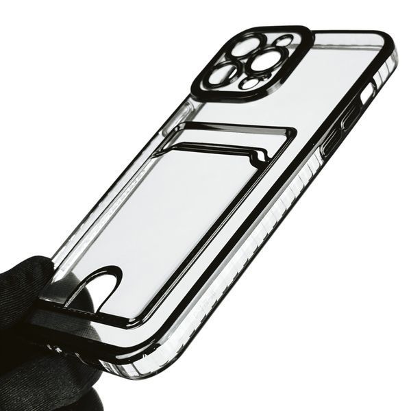 Чохол для Apple iPhone 13 Pro Max із чорною окантовкою з кишенькою для карток на айфон 13 про макс чорний 0013008 фото