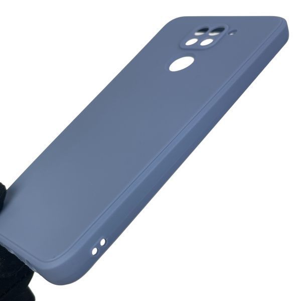 Чехол для Xiaomi Redmi Note 9 однотонный с квадратными гранями с защитой камеры на сяоми редми нот 9 голубой 0001201 фото
