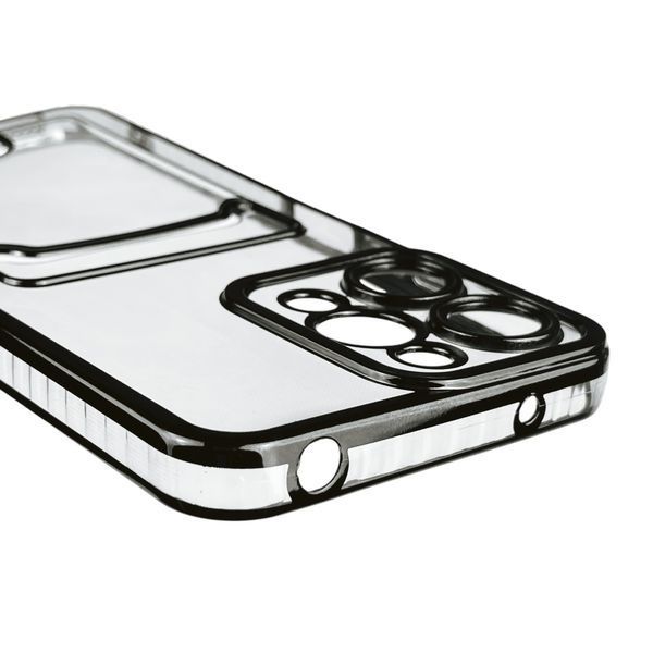 Чехол для Xiaomi Redmi 12 4G с чёрной окантовкой с карманом для карт на сяоми редми 12 чёрный 0013122 фото