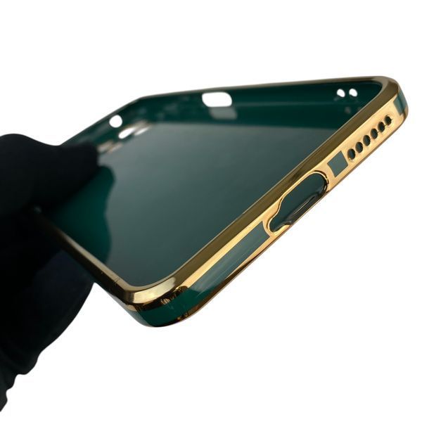 Чохол для Xiaomi Mi 11 Lite з кільцем-підставкою із золотою окантовкою на сяомі мі 11 лайт темно-зелений gs1 0020755 фото