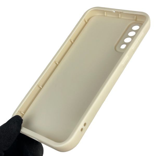 Чехол силиконовый оригинальный Soft Touch с 3D принтом злой котик для Samsung Galaxy A50 (SM-A505F) молочный (Полная защита камеры) 0046463 фото