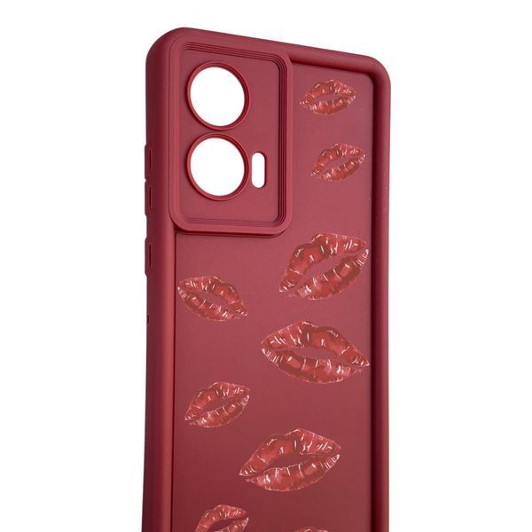 Чохол силіконовий Soft Touch з 3D принтом Губи для Tecno Spark Go 2025 (KL4) бордовий (Повний захист камери) 0071286 фото