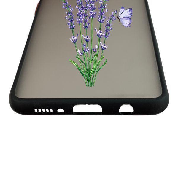 Чохол для телефона Samsung Galaxy A51 (SM-A515F) с 3D принтом лаванда з метеликами із захистом камери чорний 0059314 фото