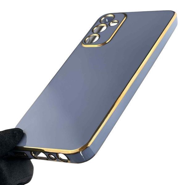 Чохол для Samsung Galaxy A05S (SM-A057) жіночий із золотою окантовкою із захистом камери на самсунг а05с синій 0012198 фото