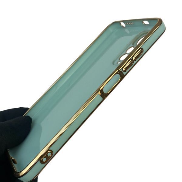 Чохол для Xiaomi Redmi Note 11 4G з кільцем-підставкою із золотою окантовкою на сяомі редмі нот 11 бірюзовий gs1 0020851 фото
