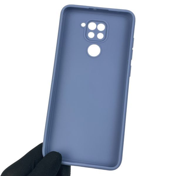 Чехол для Xiaomi Redmi Note 9 однотонный с квадратными гранями с защитой камеры на сяоми редми нот 9 голубой 0001201 фото