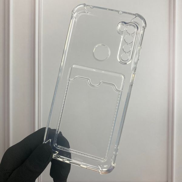 Чехол для Xiaomi Redmi Note 8T с бронь углами с карманом для карточек k-pop на сяоми редми нот 8т прозрачный 0000296 фото