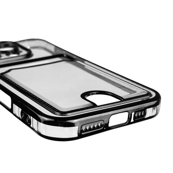 Чохол для Apple iPhone 16 Pro із чорною окантовкою з кишенькою для карток на айфон 16 про чорний 0013031 фото