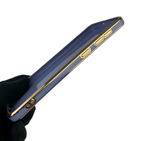 Чохол для Samsung Galaxy A50 (SM-A505F) глянцевий з кільцем MagSafe із золотою окантовкою на самсунг а50 синій gs1 0021970 фото