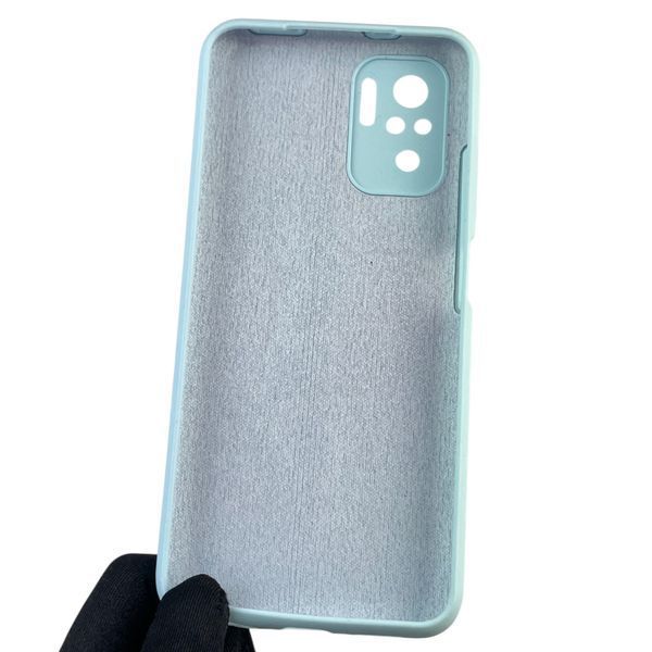 Чохол для Xiaomi Redmi Note 10 силіконовий з мікрофіброю нековзний на сяомі редмі нот 10 блакитний 0032611 фото