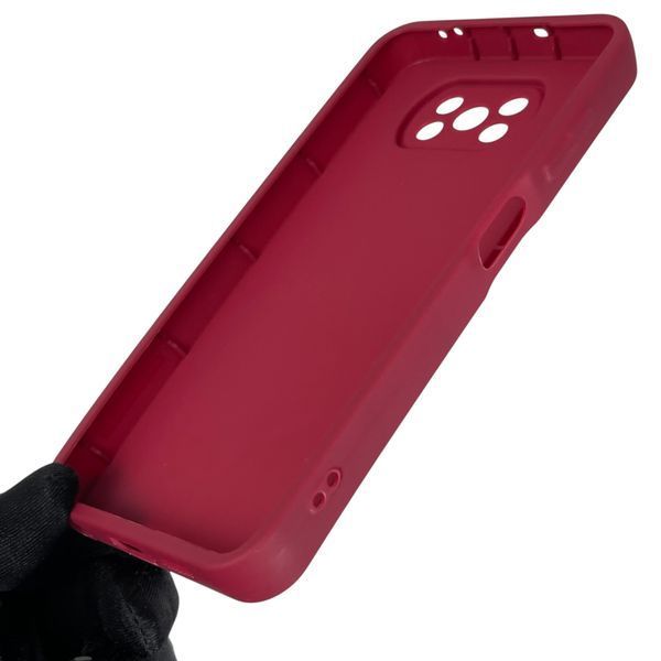 Чехол силиконовый Soft Touch с 3D принтом для Xiaomi Poco X3 Pro бордовый (Полная защита камеры) 0044590 фото