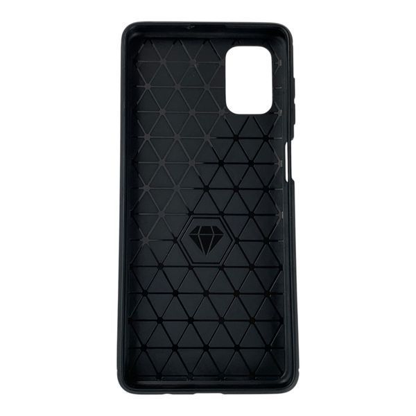 Чехол для телефона Samsung Galaxy M51 (SM-M515F) карбоновый противоударный с высокими бортами черный 0052207 фото