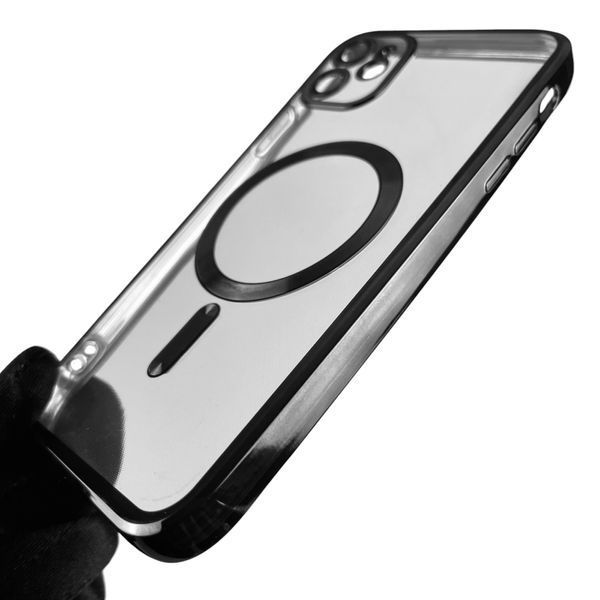Чехол для Apple iPhone 11 с линзами для камеры с магнитом магсейф на айфон 11 чёрный 0002784 фото