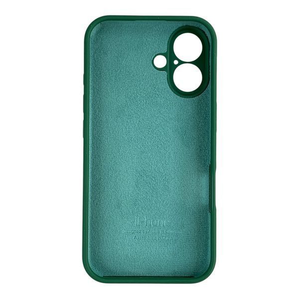 Чохол Silicone Case для Apple iPhone 16 зелений (soft touch, кільця камери, мікрофібра) 0061858 фото