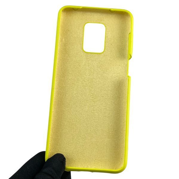 Чехол для Xiaomi Redmi Note 9S силиконовый с микрофиброй нескользящий на сяоми редми нот 9с желтый 0032824 фото