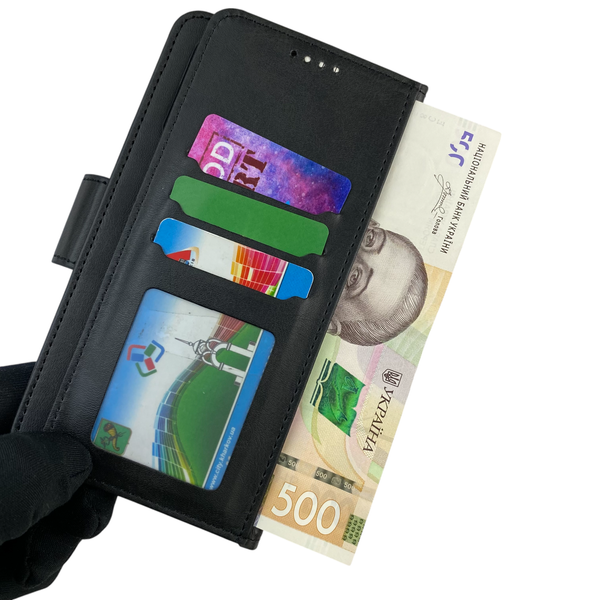 Чохол-книжка для телефона Samsung Galaxy J6 2018 (SM-J600) шкіряна з магнитною застібкою на самсунг дж6 2018 чорна 0025327 фото