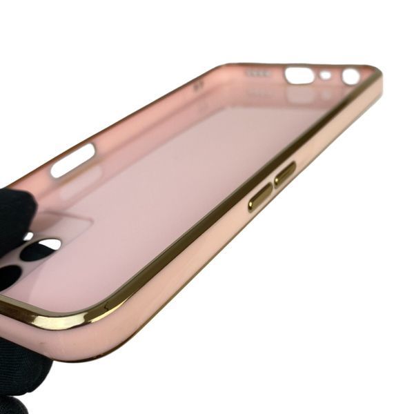 Чохол для Realme 8i з кільцем MagSafe із золотою окантовкою на реалмі 8і пудровий gs1 0022253 фото