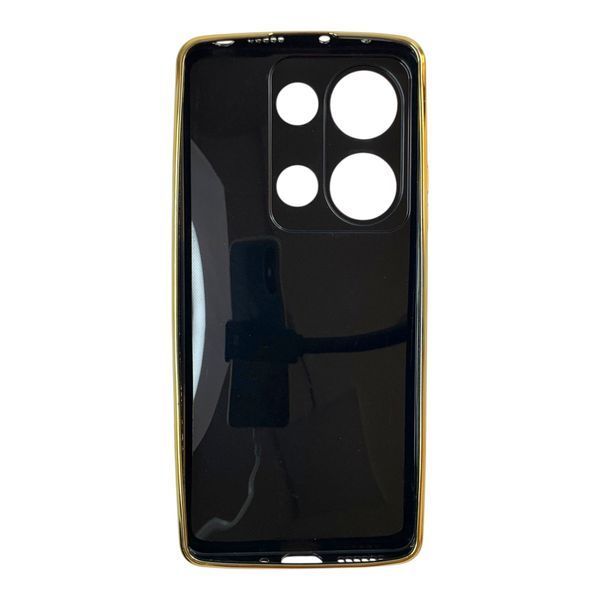 Чохол для Xiaomi Redmi Note 13 Pro 4G з принтом золоті метелики глянцевий із захистом камери із золотою окантовкою 0059543 фото