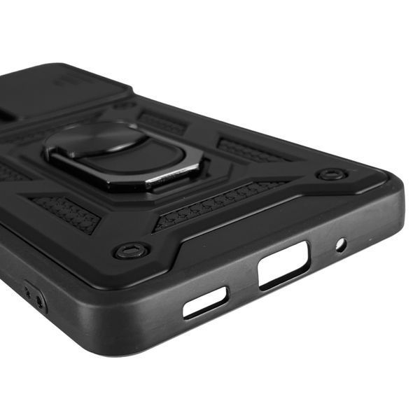 Чохол Samsung Galaxy S20 FE (SM-G780G) броньований з кільцем зі шторкою на самсунг з20 фе чорний 0007946 фото
