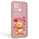Чохол силіконовий оригінальний Soft Touch з 3D принтом милий ведмедик для Xiaomi Redmi 10C рожевий (Повний захист камери) 0043636 фото 1