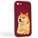 Чохол силіконовий Soft Touch з 3D принтом мему сібу для Apple iPhone SE 2020 бордовий (Повний захист камери) 0048328 фото 1