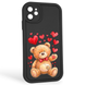 Чехол силиконовый оригинальный Soft Touch с 3D принтом милый мишка для Apple iPhone 11 черный (Полная защита камеры) 0043193 фото 1