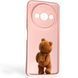 Чехол силиконовый Soft Touch с 3D принтом смешного теда мишки для Xiaomi Redmi A3 розовый (Полная защита камеры) 0049254 фото 1