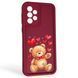 Чехол силиконовый Soft Touch с 3D принтом милый мишка для Samsung Galaxy A33 5G (SM-A336) бордовый (Полная защита камеры) 0044799 фото 1