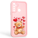 Чехол силиконовый оригинальный Soft Touch с 3D принтом милый мишка для Realme 5i розовый (Полная защита камеры) 0043301 фото 1