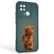Чохол силіконовий оригінальний Soft Touch з 3D принтом кумедний тед ведмідик для Xiaomi Redmi 10C темно-зелений (Повний захист камери) 0048836 фото 1
