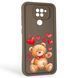Чохол силіконовий оригінальний Soft Touch з 3D принтом милий ведмедик для Xiaomi Redmi Note 9 коричневий (Повний захист камери) 0043895 фото 1
