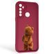 Чехол силиконовый Soft Touch с 3D принтом смешного теда мишки для Realme 6i бордовый (Полная защита камеры) 0049309 фото 1